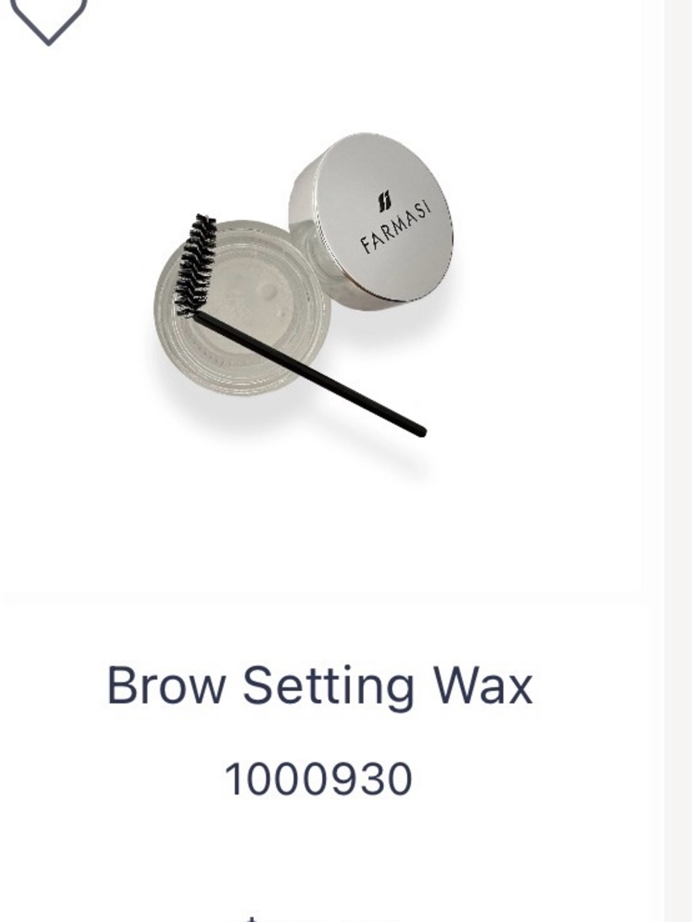 Farmasi Clear Brow Setting Wax with Spoolie - Silver Lid, Black Brush